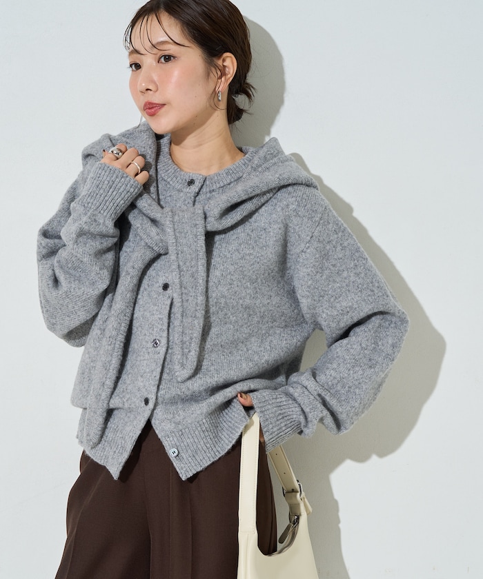 ウールミックス ニット フーディー セット カーディガン【限定展開】