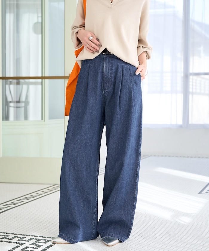 2タックストレートデニムパンツ【限定展開】