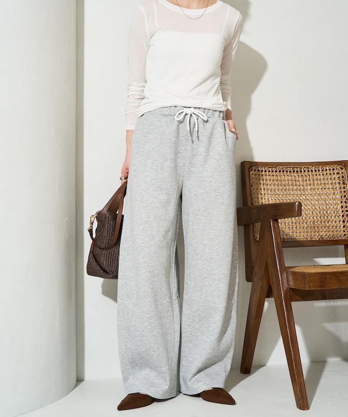 <接触冷感>ダンボール ワイド カーブ パンツ【限定展開】