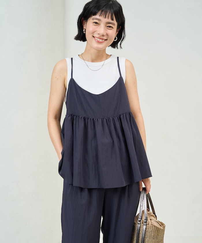 FREAK'S STORE/ナイロン ワッシャー キャミ パンツ セットアップ【限定