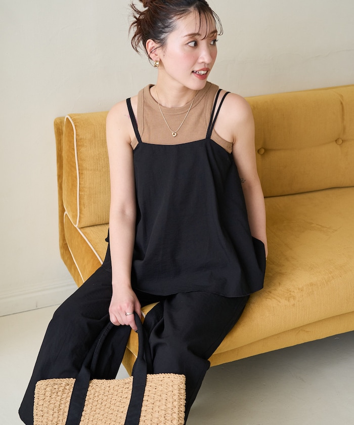 麻 タッチ キャミ サロペット【限定展開】