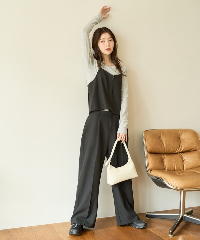 ソフトタッチ ツイル キャミ ビスチェ セットアップ(セットアップ対応)【限定展開】