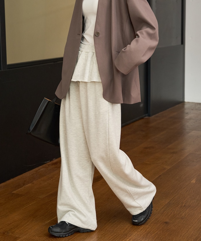 フリル ドッキング 裏毛 スウェット パンツ【限定展開】
