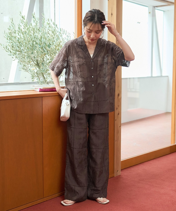 FREAK'S STORE/<新色追加>パッチワーク風総刺繍ルーズパンツ