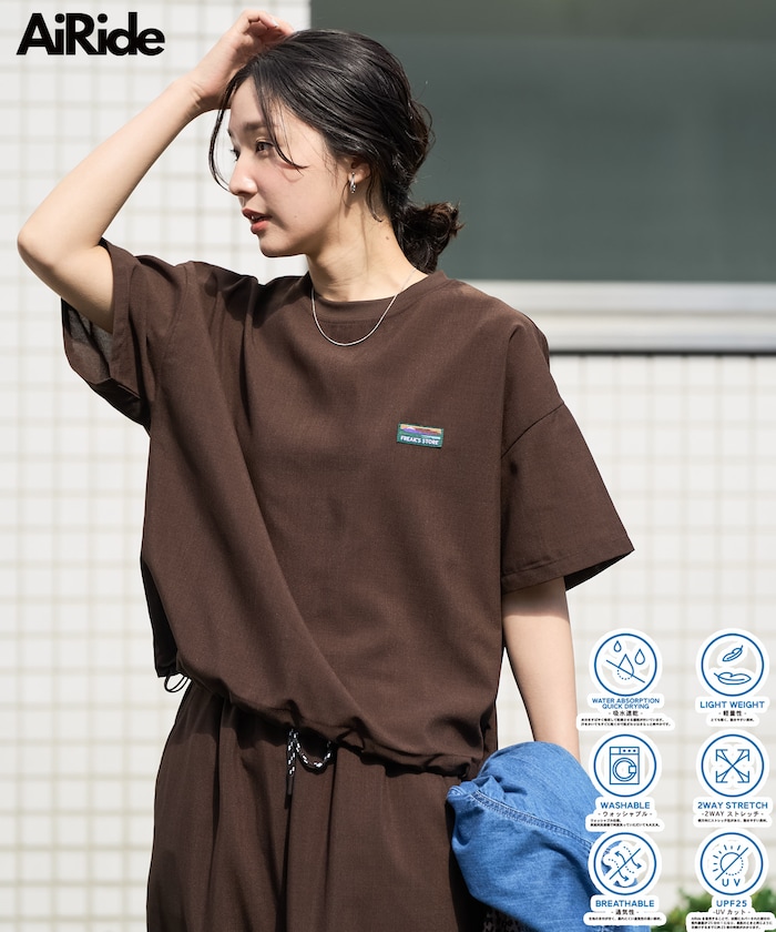 <UVカット・吸水速乾・ストレッチ>AiRide(エアライド) 半袖 TEE セットアップ【限定展開】