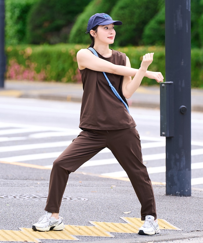 <吸水速乾・接触冷感・UVカット>スピードライ ノースリーブ セットアップ(トップス・パンツ)【限定展開】