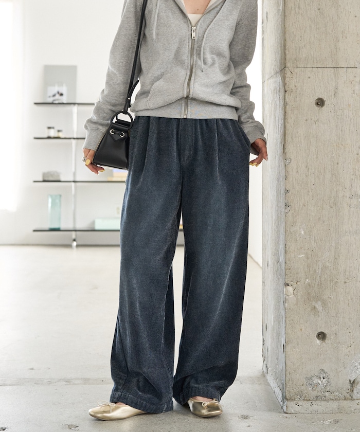 シェニール デニム 微起毛 イージー パンツ【限定展開】
