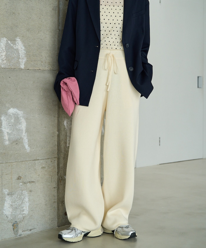 裏起毛 ニット イージー パンツ【限定展開】