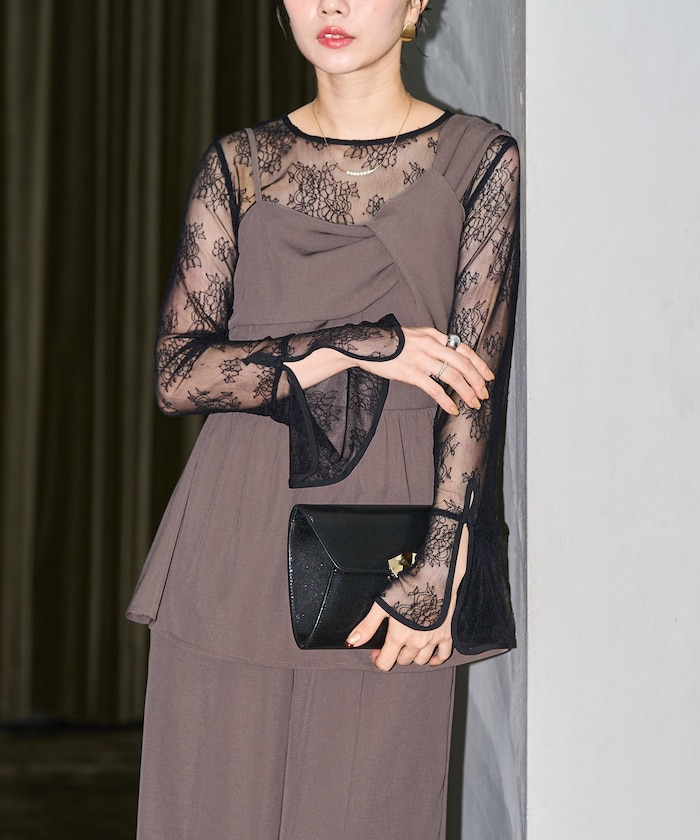 アシンメトリー ビスチェ ワイド パンツ セットアップ【限定展開】