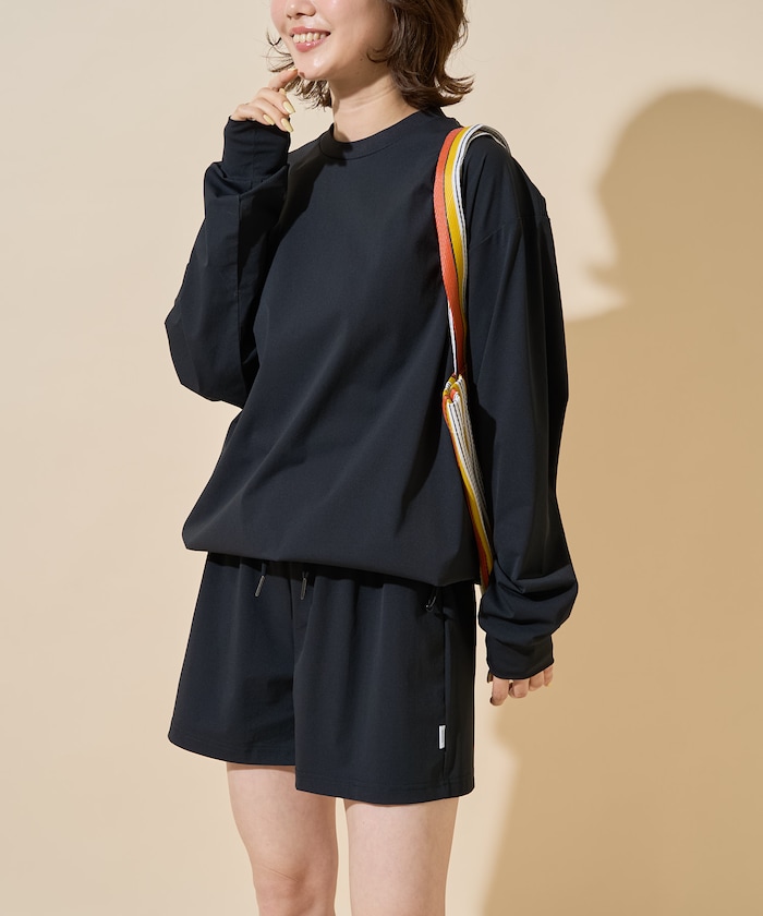 <UVカット・吸水速乾・接触冷感・抗菌・ストレッチ>別注 ロング スリーブ トップス ショーツ セットアップ【限定展開】