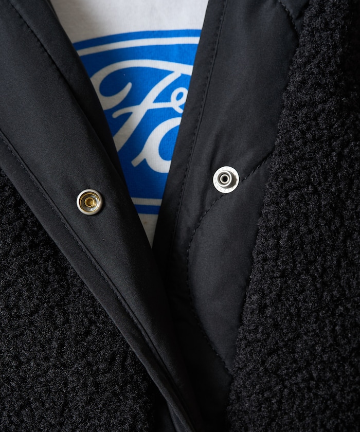 FREAK'S STORE/ボア×キルティング 切り替え ロングコート【限定