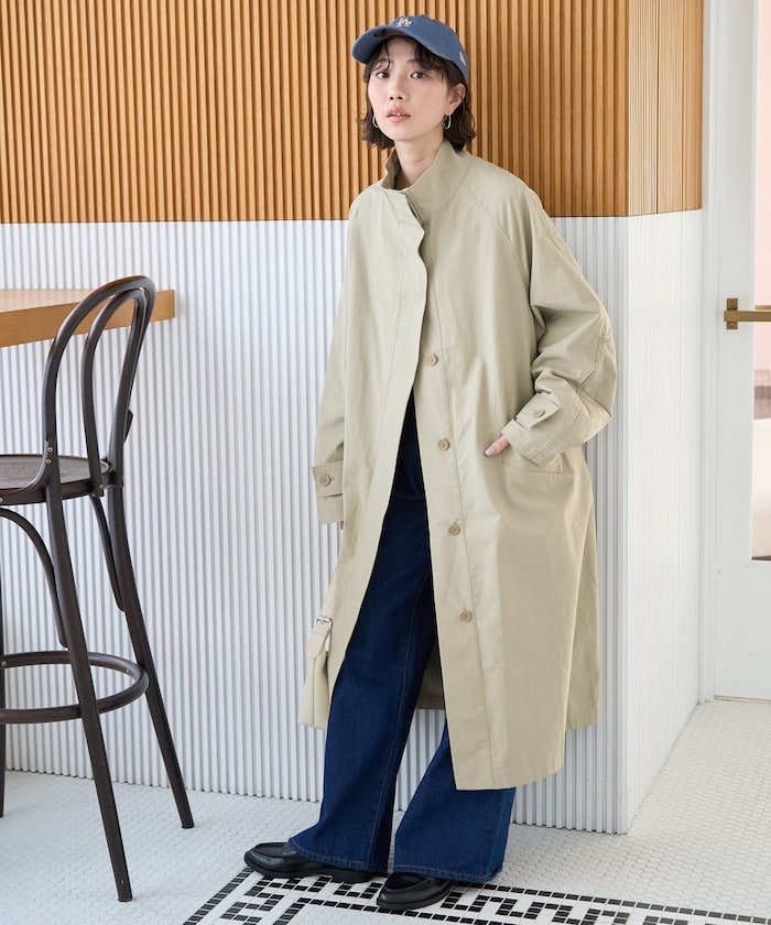 スタンドカラーロングコート【限定展開】