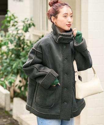 GALLARDA GALANTE フェイクムートンコート ボアコート F グレー 