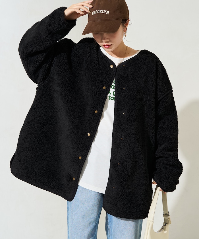 リバーシブル ボア キルティング パイピング コート【限定展開】