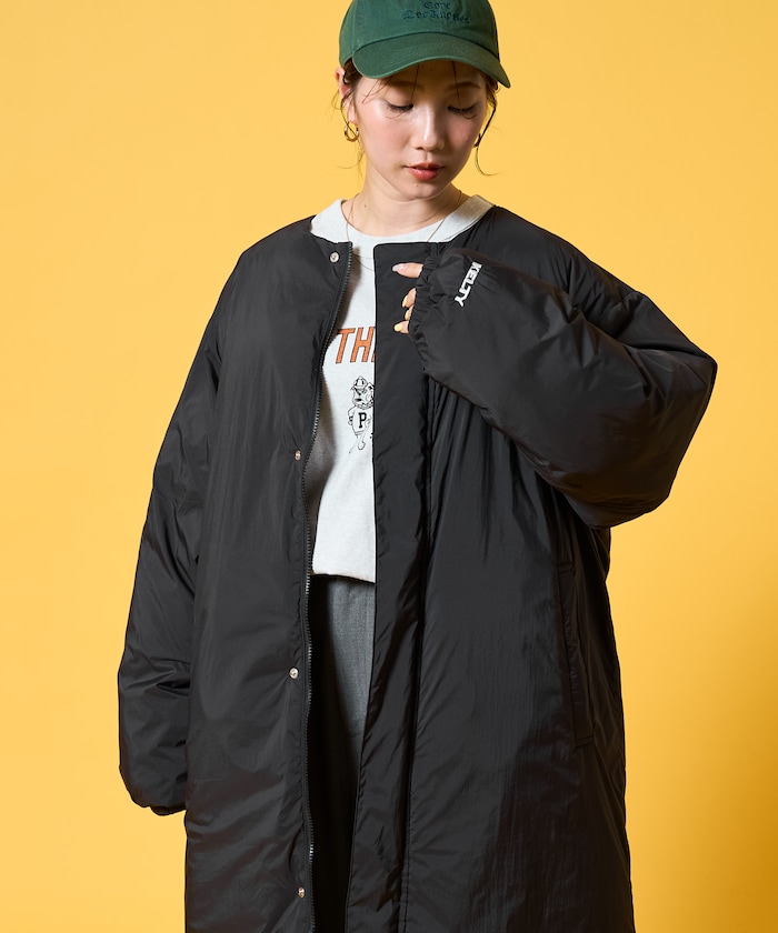 別注 サーモライト 中綿 ノーカラー ロング ダウン【限定展開】