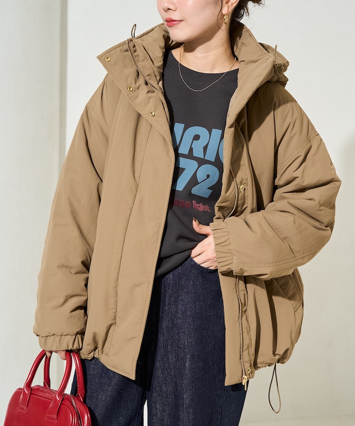 <撥水> 2WAY フード 中綿 アウター【限定展開】
