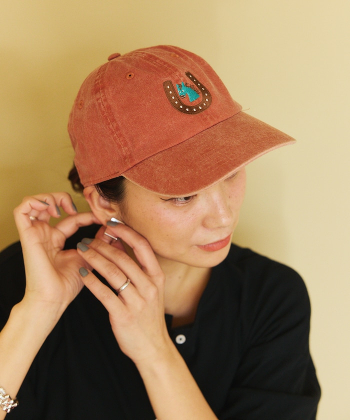 TOYAMEG Kaiun Horse Cap ワンポイント ピグメント 刺繍キャップ