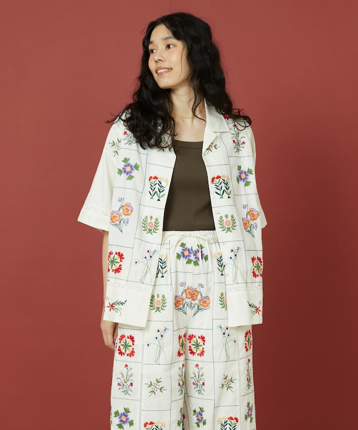 Freada/パッチワーク花刺繍シャツ｜Daytona Park(FREAK'S STORE