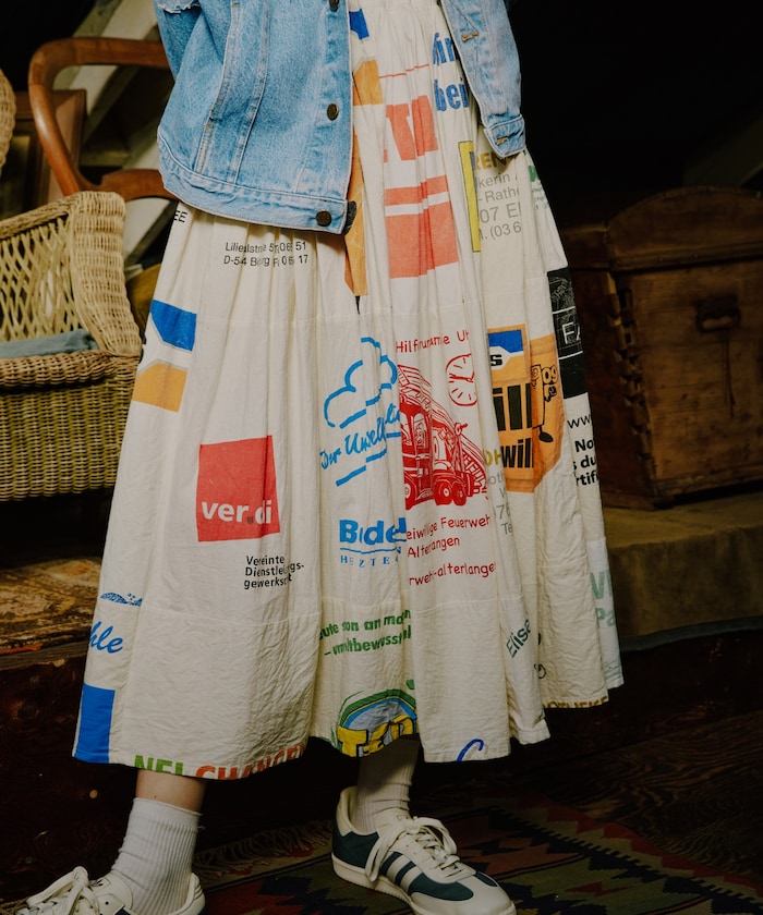 vintageヨーロピアンエコバッグリメイクスカート