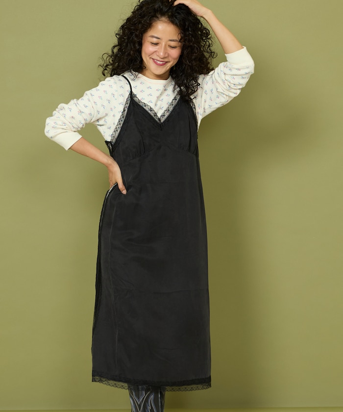 【Freada】 レース 切替 キャミソールドレス 【Freada】 レース 切替 キャミソールドレス