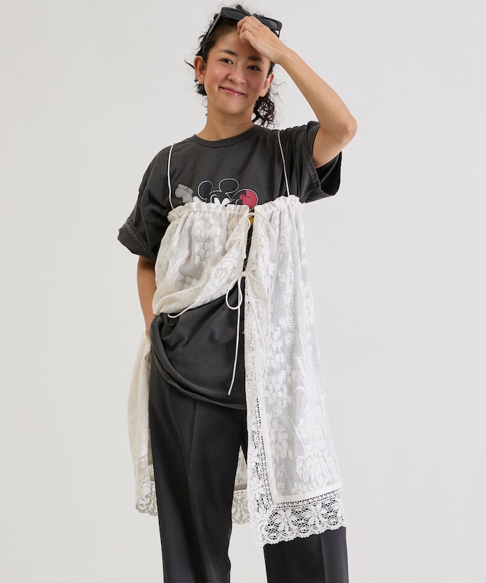 2WAY レース キャミドレス & レース レイヤード スカート