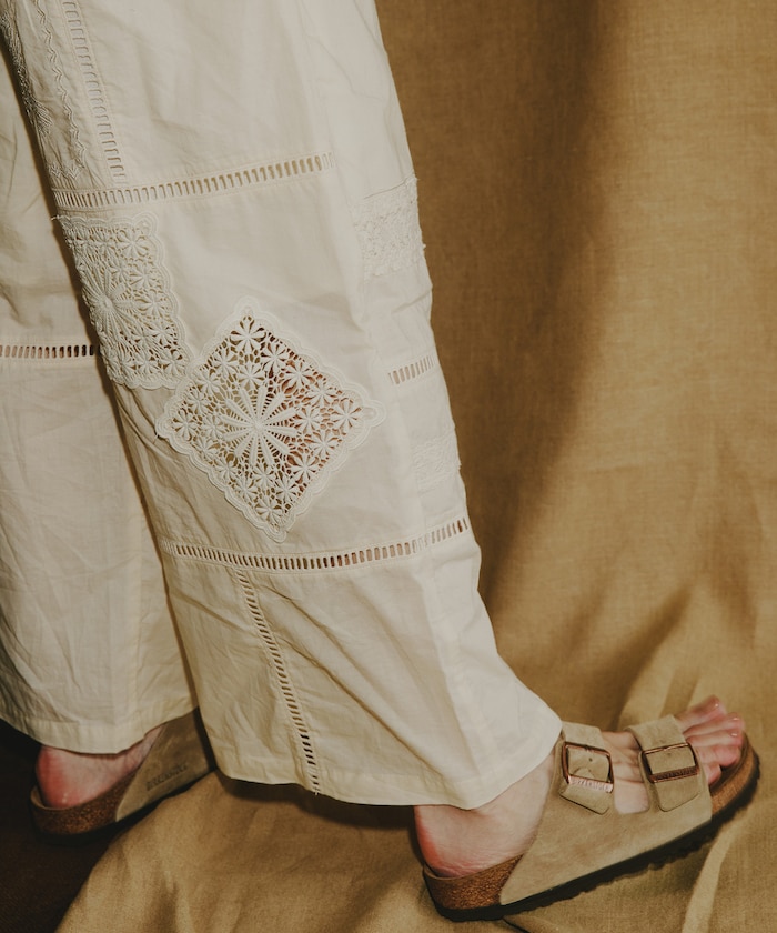 Freada/レース刺繍パッチワークパンツ｜Daytona Park(FREAK 