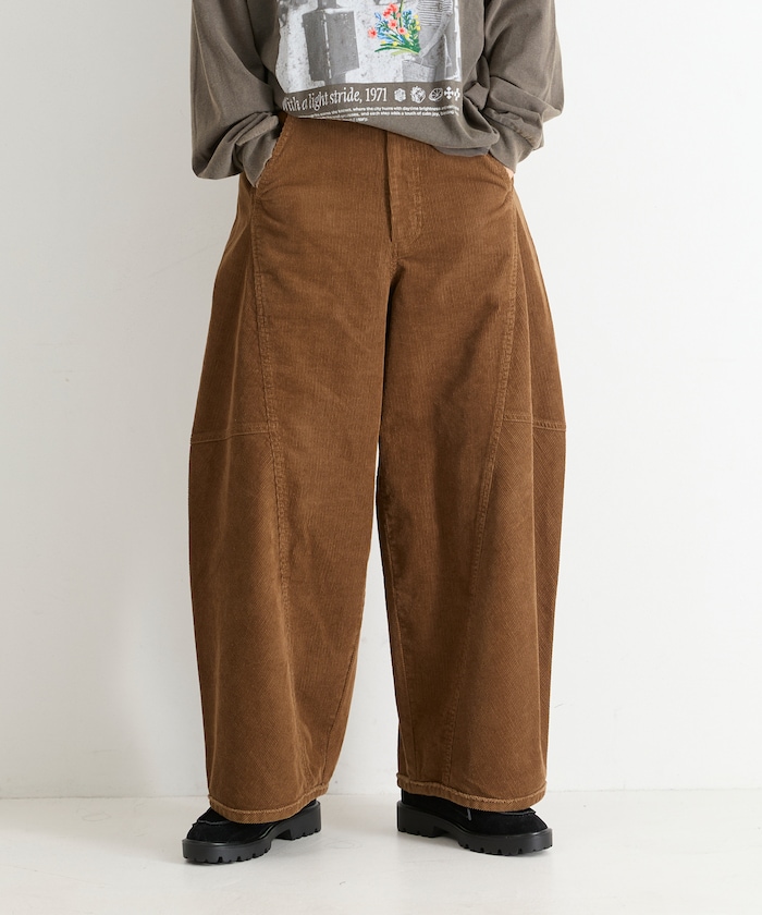 コーデュロイ カーブ ワイド パンツ