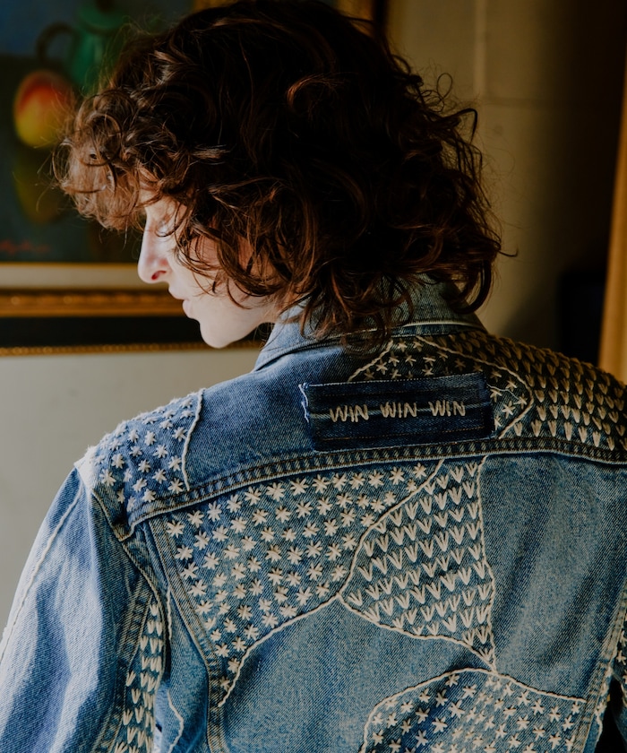 Vintageハンドステッチ リメイク デニムジャケット