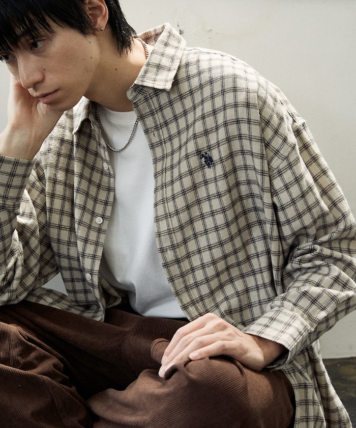 別注ネルチェックシャツ