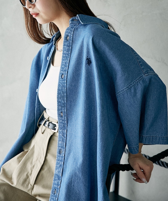 別注 ワンポイント デニム ショートスリーブシャツ 限定展開