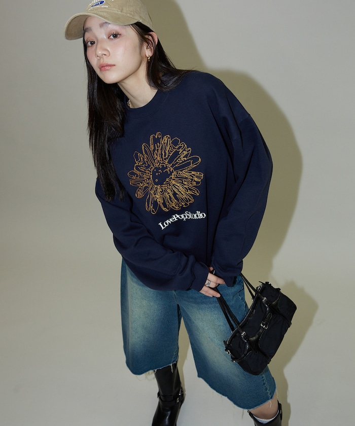 PUBLUX/LOVE POP STUDIO FLOWER EMBROIDERY SWEAT【限定展開