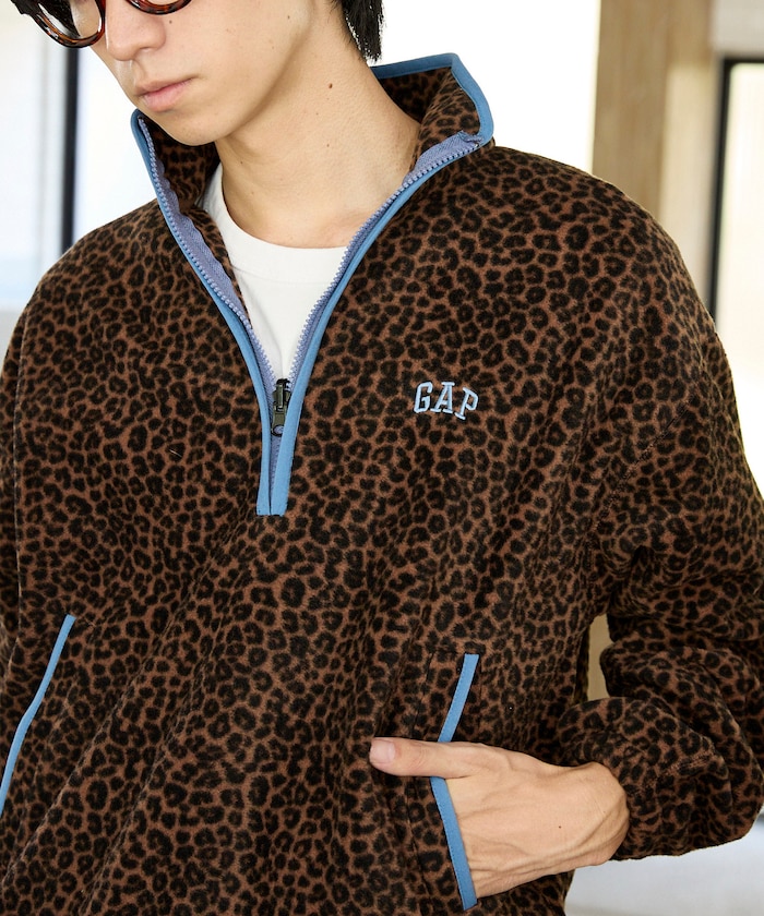 GAP/別注 配色 フリース ハーフジップ プルオーバー/アノラック 限定