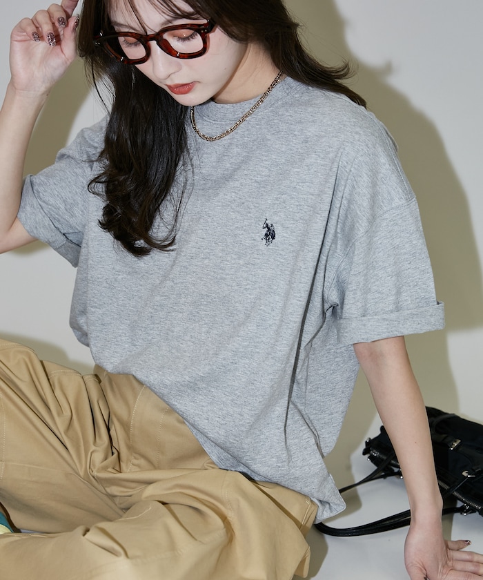 ＜接触冷感・吸水速乾＞別注 ワンポイント 刺繍 クルーネック Tシャツ　限定展開