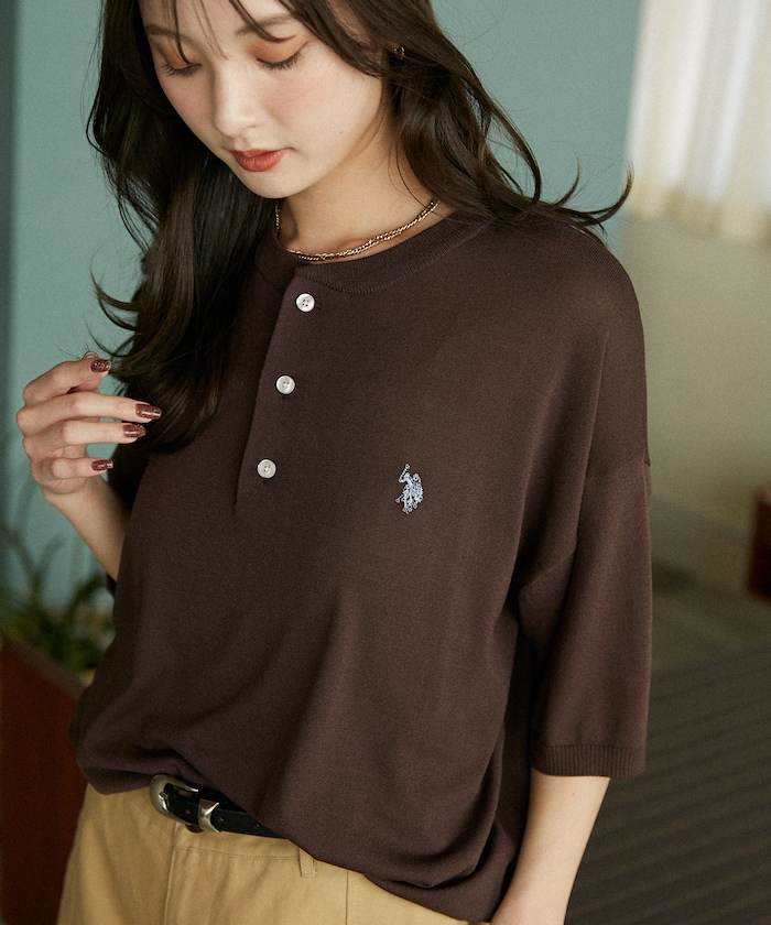 ＜接触冷感＞別注 ヘンリーネック サマーニット　限定展開