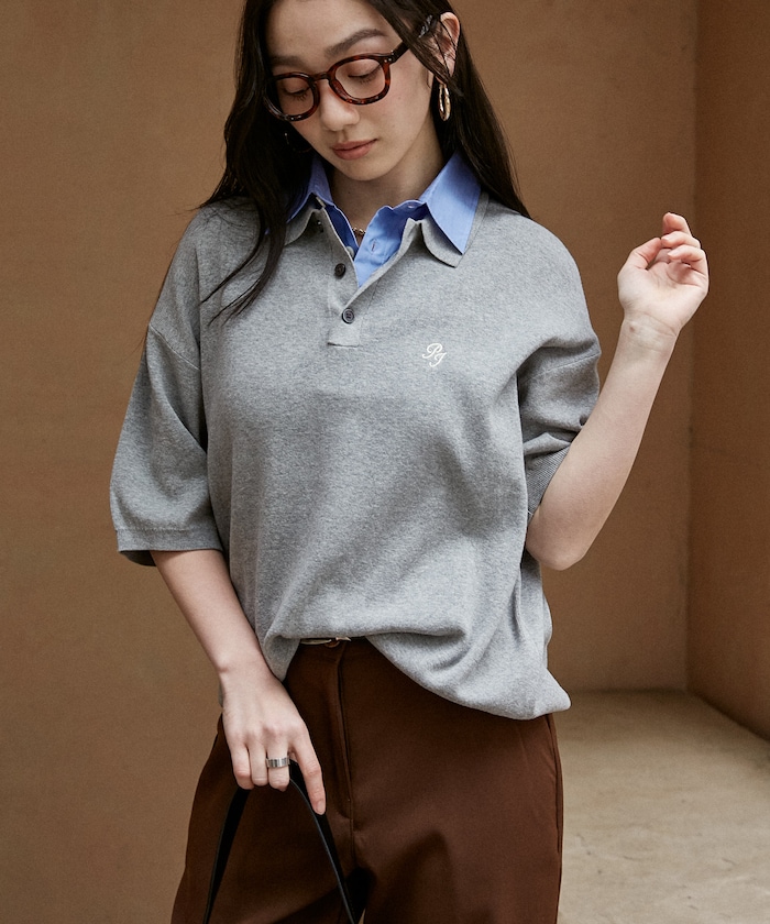 【4月10日10時発売】ワンポイント 襟付き ニット ポロシャツ 限定展開