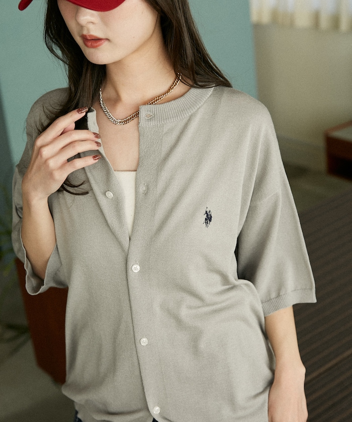 ＜接触冷感＞別注 クルーネック サマーニット カーディガン 限定展開