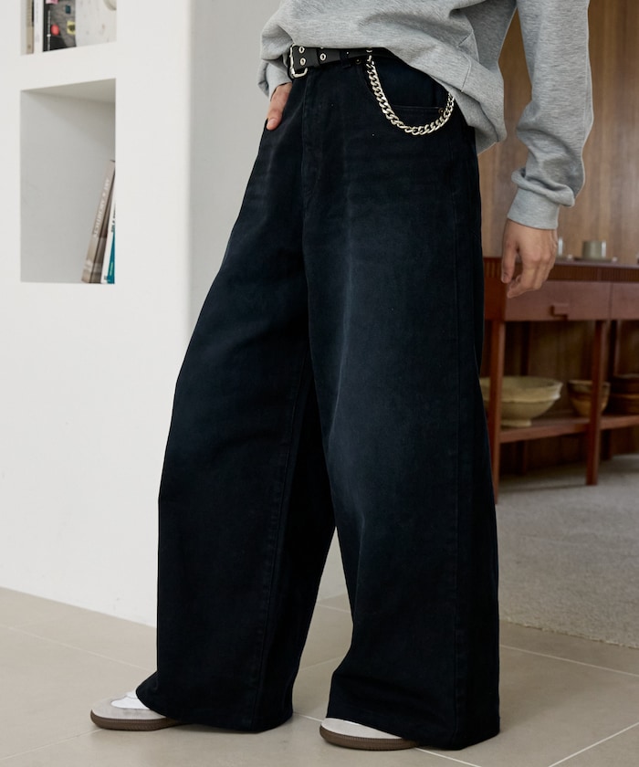 硫化染め ワイドデニムパンツ 限定展開