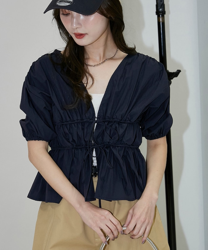 2WAY シャーリング ブラウス　限定展開