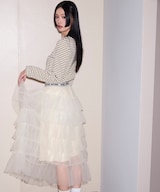 MARY QUANT/ウエストロゴ チュールティアードスカート 限定展開 