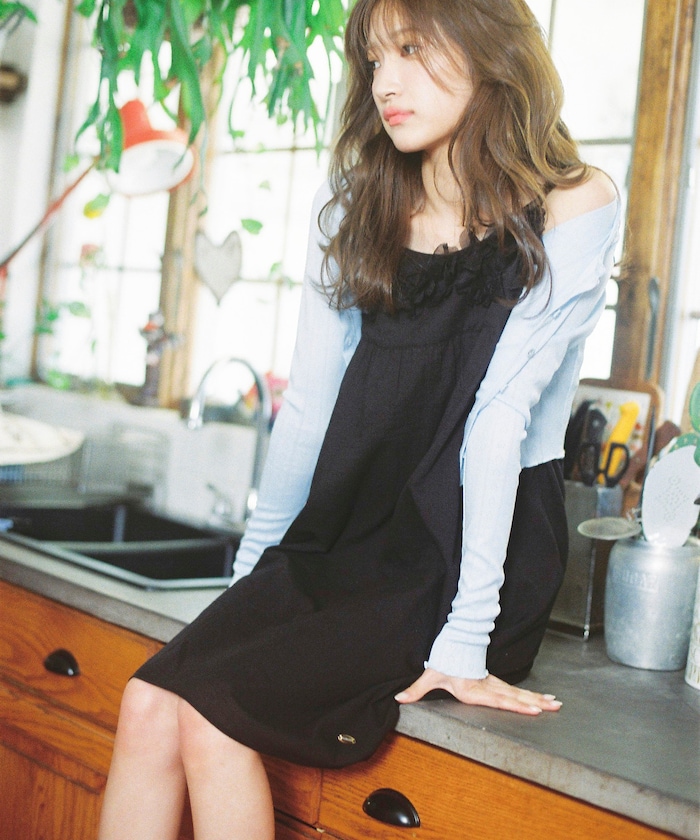 【4月10日10時発売】フラワー ディテール ミディ丈 キャミワンピース　限定展開