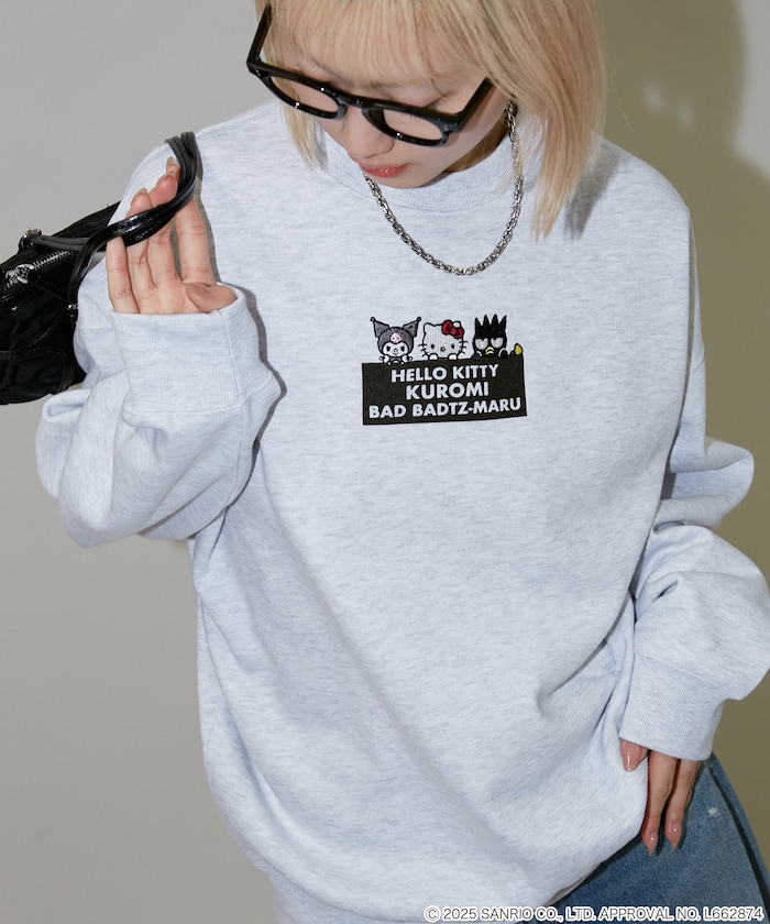 ”SANRIO/サンリオ” フロッキー＆刺繍 アートスウェット