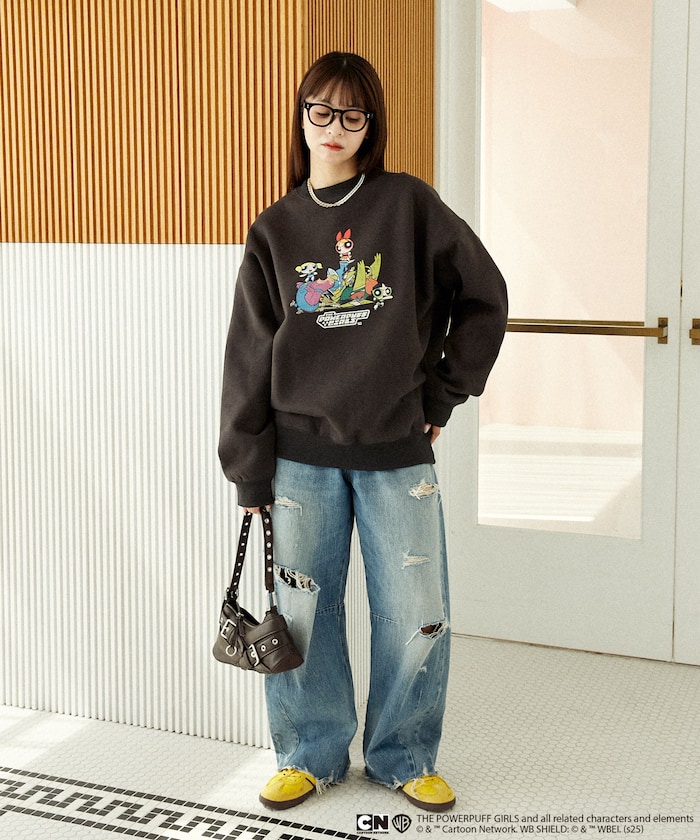 NEWJEANS パワーパフガールズ スウェット Lサイズ NewJeans パワーパフガールズ スウェット グレー Lサイズ