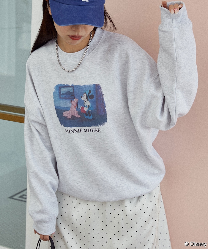 Minnie Mouse/ミニーマウス/フォトプリント クルーネック スウェット　限定展開