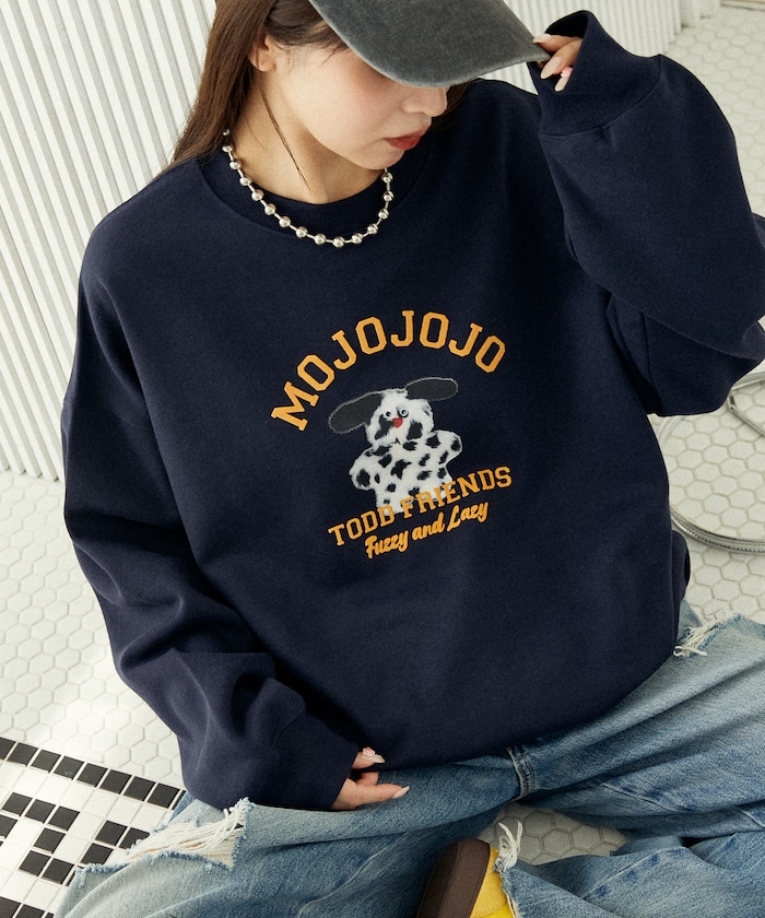 mojojojo カレッジ風 フロッキー スウェット　限定展開