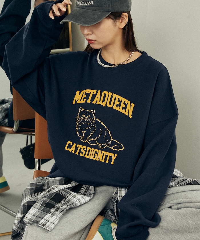METAQUEEN フロッキー キャット 裏起毛 スウェット　限定展開