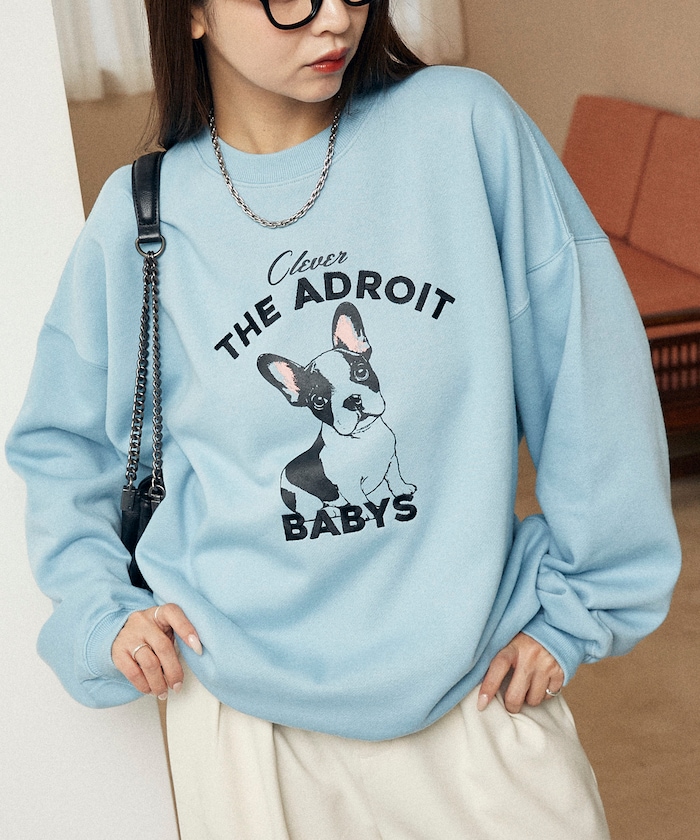 THE ADROIT フレンチブルドッグ 裏起毛スウェット　限定展開