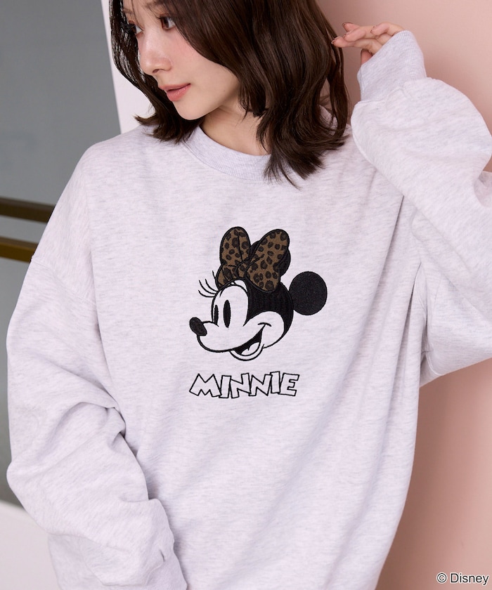 Minnie Mouse/ミニーマウス/ レオパード柄 ドッキング スウェット　限定展開