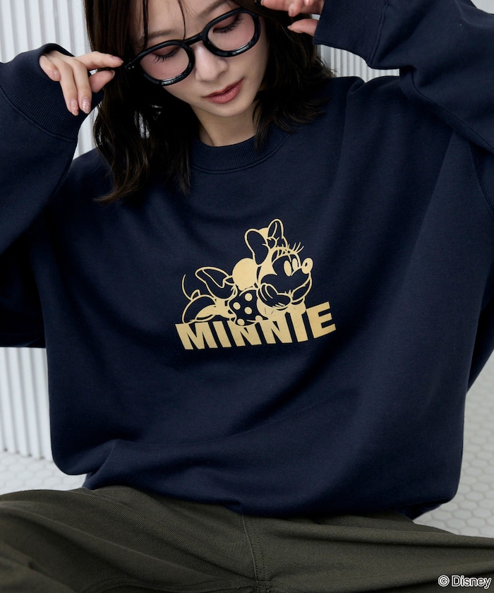 Minnie Mouse/ミニーマウス/ フロッキープリントスウェット　限定展開