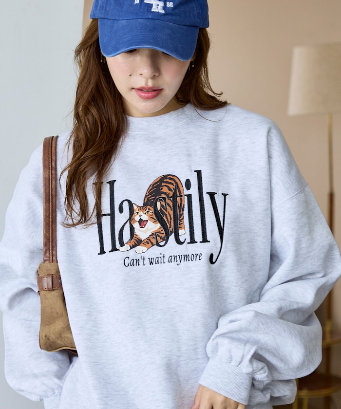 Hastily CAT アニマル 裏起毛 スウェット　限定展開