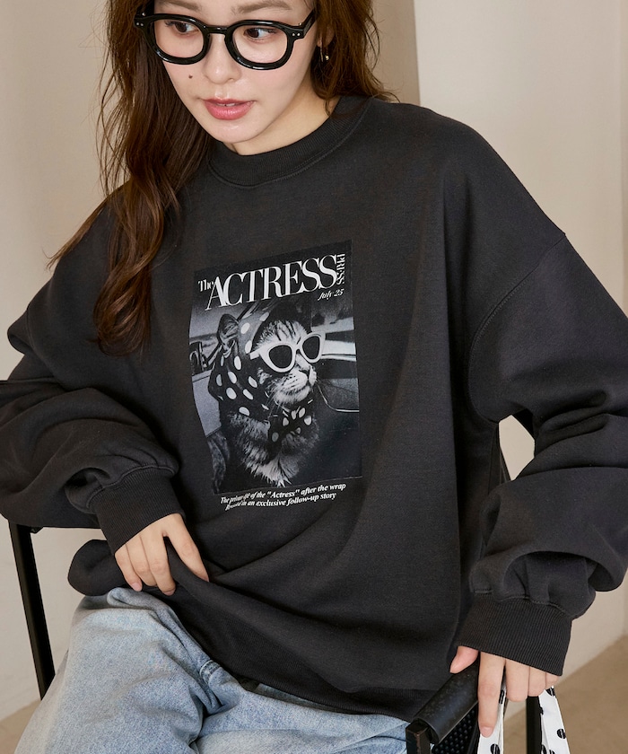 ACTRESS CAT アニマル 裏起毛 スウェット　限定展開